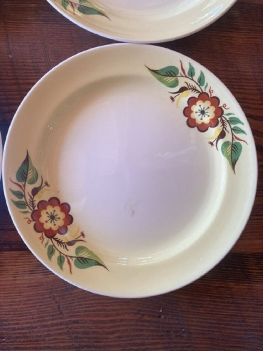 6 Plate Taylor Smith Taylor Swiss Provincial 7 1/4” Yellow Antique 1952 Plates - Picture 2 of 16